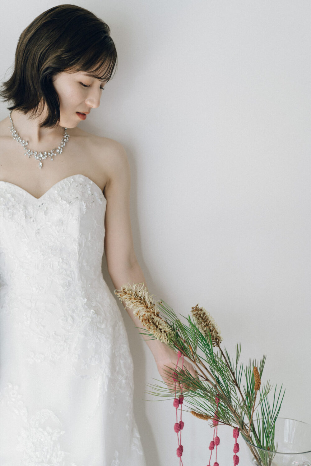 花と写真と結婚式の様子